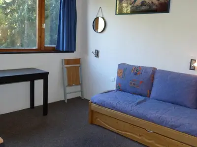 Coin salon dans l'établissement Studio cosy à Arc 1800 pour 2 personnes - FR-1-411-999