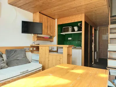 Cuisine ou kitchenette dans l'établissement Résidence Alliet - Duplex mezzanine 5/6 personnes au calme MAE-7283
