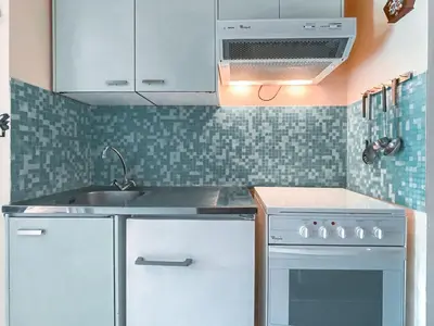 Cuisine ou kitchenette dans l'établissement Studio fonctionnel 30m², 5 pers, vue pistes, balcon, Tignes - FR-1-411-1000