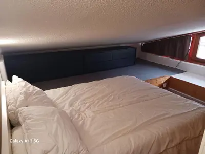 Un ou plusieurs lits dans un hébergement de l'établissement Beau duplex 6 pers, Les Arcs 1800, animaux admis - FR-1-411-942