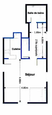 Plan de l'établissement Résidence Les Chaudannes - Studio pour 4 Personnes MAE-2583