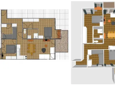 Plan de l'établissement Appartement de standing avec piscine, sauna et hammam à Val-d'Isère - FR-1-694-424