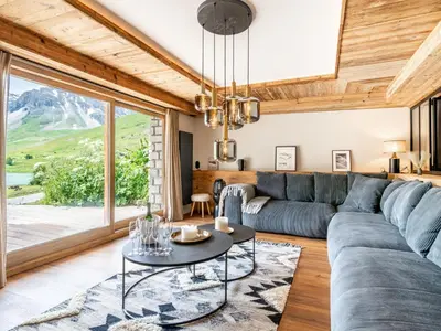 Coin salon dans l'établissement Apartment Le Canvolan-2 by Interhome