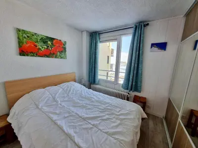 Un ou plusieurs lits dans un hébergement de l'établissement Appartement à Tignes pour 4 pers, balcon sud, wifi - FR-1-449-197