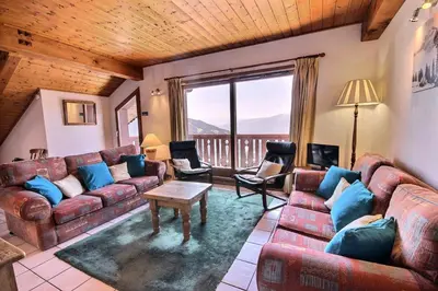 Coin salon dans l'établissement Résidence Presles - Appartement de charme 4 pièces 8 personnes à Vallandry dans un quartier calme et proche des pistes MAE-7203