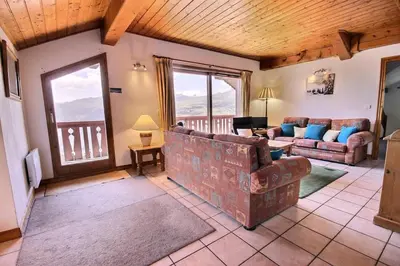 Coin salon dans l'établissement Résidence Presles - Appartement de charme 4 pièces 8 personnes à Vallandry dans un quartier calme et proche des pistes MAE-7203