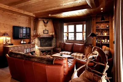 Télévision ou salle de divertissement dans l'établissement Amazing atmosphere ski in-ski out sauna