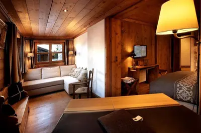 Coin salon dans l'établissement Amazing atmosphere ski in-ski out sauna