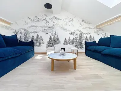 Coin salon dans l'établissement New Duplex 147 m Modern, Spacious 13 people