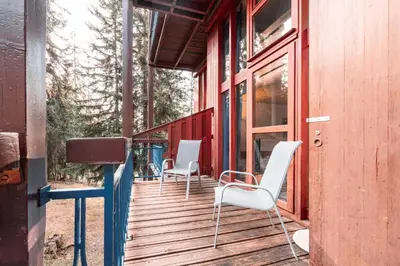 Balcon ou terrasse dans l'établissement Résidence Vogel - Agréable duplex 6 personnes avec une très belle vue sur la vallée dans le village de Charmettoger à Arc 1800 MAE-9633