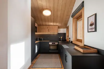Cuisine ou kitchenette dans l'établissement Apartment Peridot Champagny-en-Vanoise - by EMERALD STAY