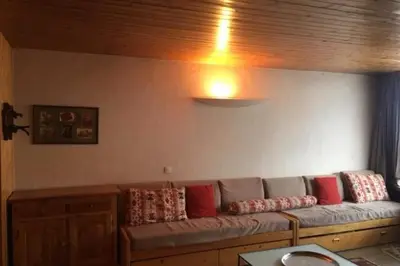 Coin salon dans l'établissement Ideal stay in the heart of the ski slopes