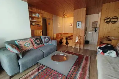 Coin salon dans l'établissement Ideal stay in the heart of the ski slopes