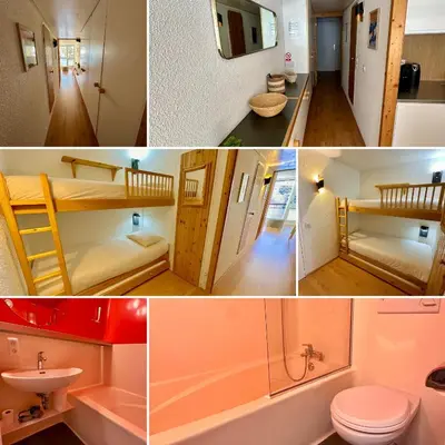 Salle de bains dans l'établissement L'éclat des Cîmes - Ménage inclus et lits faits - Arc 2000 - Ski IN-OUT - La conciergerie du Varet