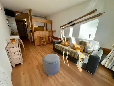 Cuisine ou kitchenette dans l'établissement L'éclat des Cîmes - Ménage inclus et lits faits - Arc 2000 - Ski IN-OUT - La conciergerie du Varet