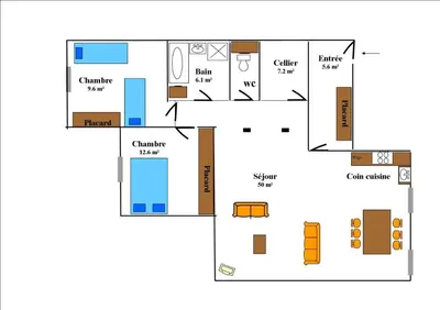 Plan de l'établissement Résidence Lanslebourg Village - Appartement 3 pièces - 6 personnes MAE-7953