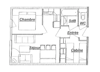 Plan de l'établissement Résidence Balcons De Val Cenis Le Haut - 2 Pièces pour 6 Personnes MAE-7973