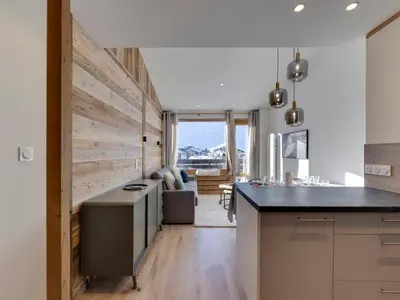 Cuisine ou kitchenette dans l'établissement Duplex 45m² pour 4 pers, ski aux pieds à Tignes Val Claret - FR-1-641-125