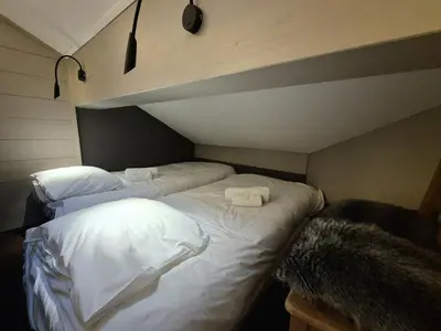 Un ou plusieurs lits dans un hébergement de l'établissement Élégant Duplex - Sainte Foy Station - 10 pers