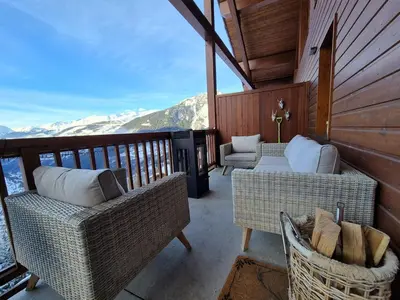 Vue générale sur la montagne ou vue sur la montagne depuis l'appartement