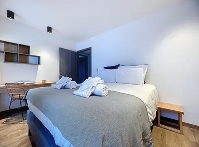 Un ou plusieurs lits dans un hébergement de l'établissement New, Mountain View, Terrace 26m, 8 People
