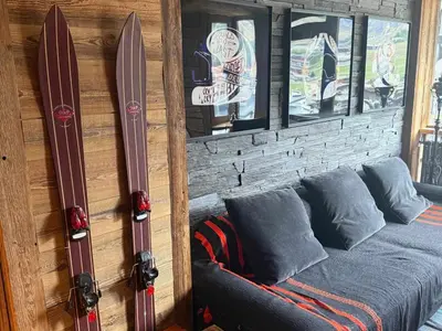 Coin salon dans l'établissement Appartement cosy pour 3 pers - Centre Val d'Isère - FR-1-519-45