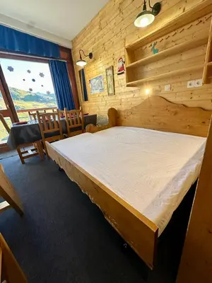 Un ou plusieurs lits dans un hébergement de l'établissement Duplex des Cimes - Ménage inclus - Ski IN-OUT - Arc 2000 - La conciergerie du Varet