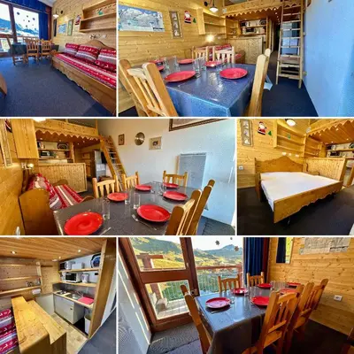 Coin salon dans l'établissement Duplex des Cimes - Ménage inclus - Ski IN-OUT - Arc 2000 - La conciergerie du Varet
