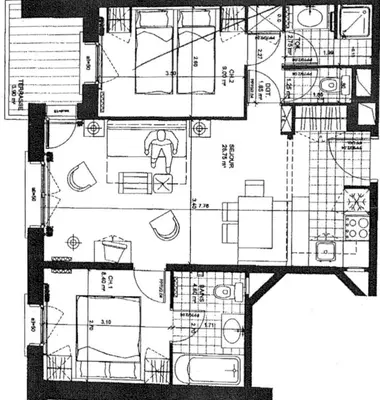 Plan de l'établissement Cosy 2 Bed Apartment - Arc 1950 - Auberge Jerome