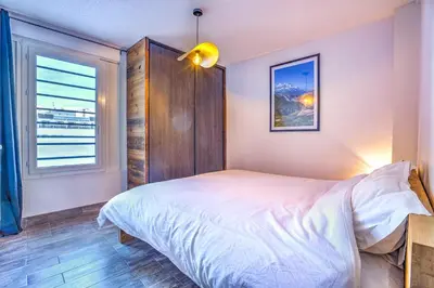 Un ou plusieurs lits dans un hébergement de l'établissement MyHome - Beau T2 rénové Tichot centre Val Claret