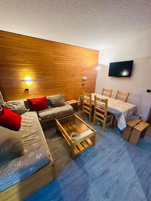 Télévision ou salle de divertissement dans l'établissement Bel appartement ski aux pieds 5 personnes 2 chambres BELLE PLAGNE