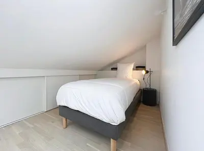 Un ou plusieurs lits dans un hébergement de l'établissement Large New Duplex, 10 People Mountain View & Terrace