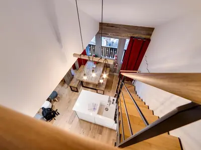 Coin salon dans l'établissement Duplex rénové avec balcon à Val d'Isère, parking inclu - FR-1-862-24