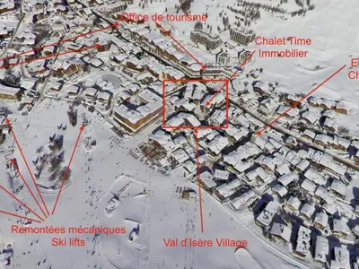 Plan de l'établissement Duplex rénové avec balcon à Val d'Isère, parking inclu - FR-1-862-24