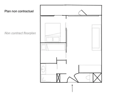 Plan de l'établissement Appartement rénové au pied des pistes avec WiFi - FR-1-862-63