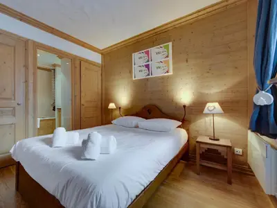Un ou plusieurs lits dans un hébergement de l'établissement Appartement 2 Chambres, Proche Pistes, Val-d'Isère - FR-1-862-45