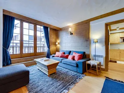 Coin salon dans l'établissement Appartement 2 Chambres, Proche Pistes, Val-d'Isère - FR-1-862-45