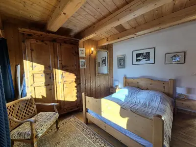 Un ou plusieurs lits dans un hébergement de l'établissement Charmant chalet 6 personnes - Montvalezan