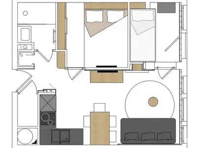 Plan de l'établissement Appartement rénové 4 pers, au pied des pistes Val-d'Isère - FR-1-862-37