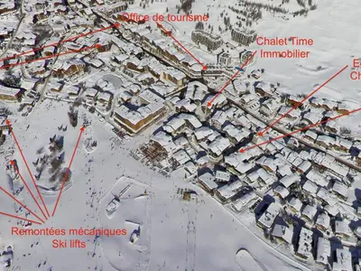 Plan de l'établissement Appartement spacieux aux pieds des pistes avec parking couvert - FR-1-862-18