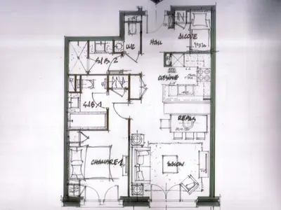 Plan de l'établissement Appartement calme au centre, 4 pers, balcon, parking, Val d'Isère - FR-1-862-52