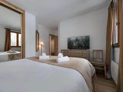 Un ou plusieurs lits dans un hébergement de l'établissement Duplex rénové à Val-d'Isère, confortable, 7 pers. - FR-1-862-16