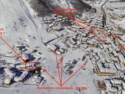 Plan de l'établissement Appartement 4 pers. à Val-d'Isère, ski aux pieds, balcon, parking, WIFI - FR-1-862-42