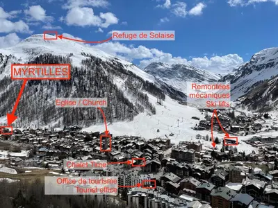 Vue générale sur la montagne ou vue sur la montagne depuis l'appartement