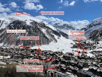 Vue générale sur la montagne ou vue sur la montagne depuis l'appartement