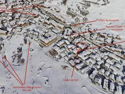 Plan de l'établissement Appartement rénové au village, 4 pers, proche des remontées mécaniques - FR-1-862-62