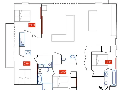 Plan de l'établissement Appartement rénové avec cheminée, 4 chambres au cœur du Vieux Val-d'Isère - FR-1-862-5