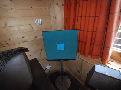 Télévision ou salle de divertissement dans l'établissement Studio Luxe avec vue, ski aux pieds à Tignes - FR-1-449-74