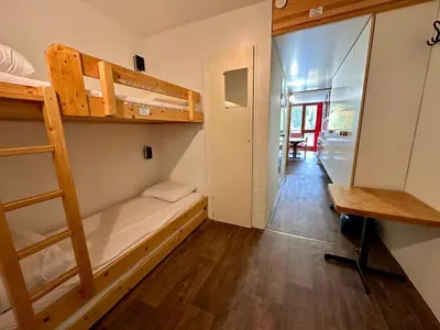 Un ou plusieurs lits dans un hébergement de l'établissement L'instant Alpin - Arc 2000 - Ski IN-OUT - Ménage inclus - La conciergerie du Varet