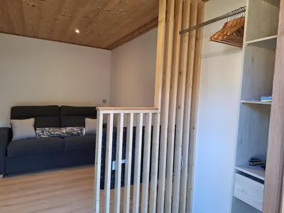 Coin salon dans l'établissement Appartement 4 personnes proche des pistes de ski
